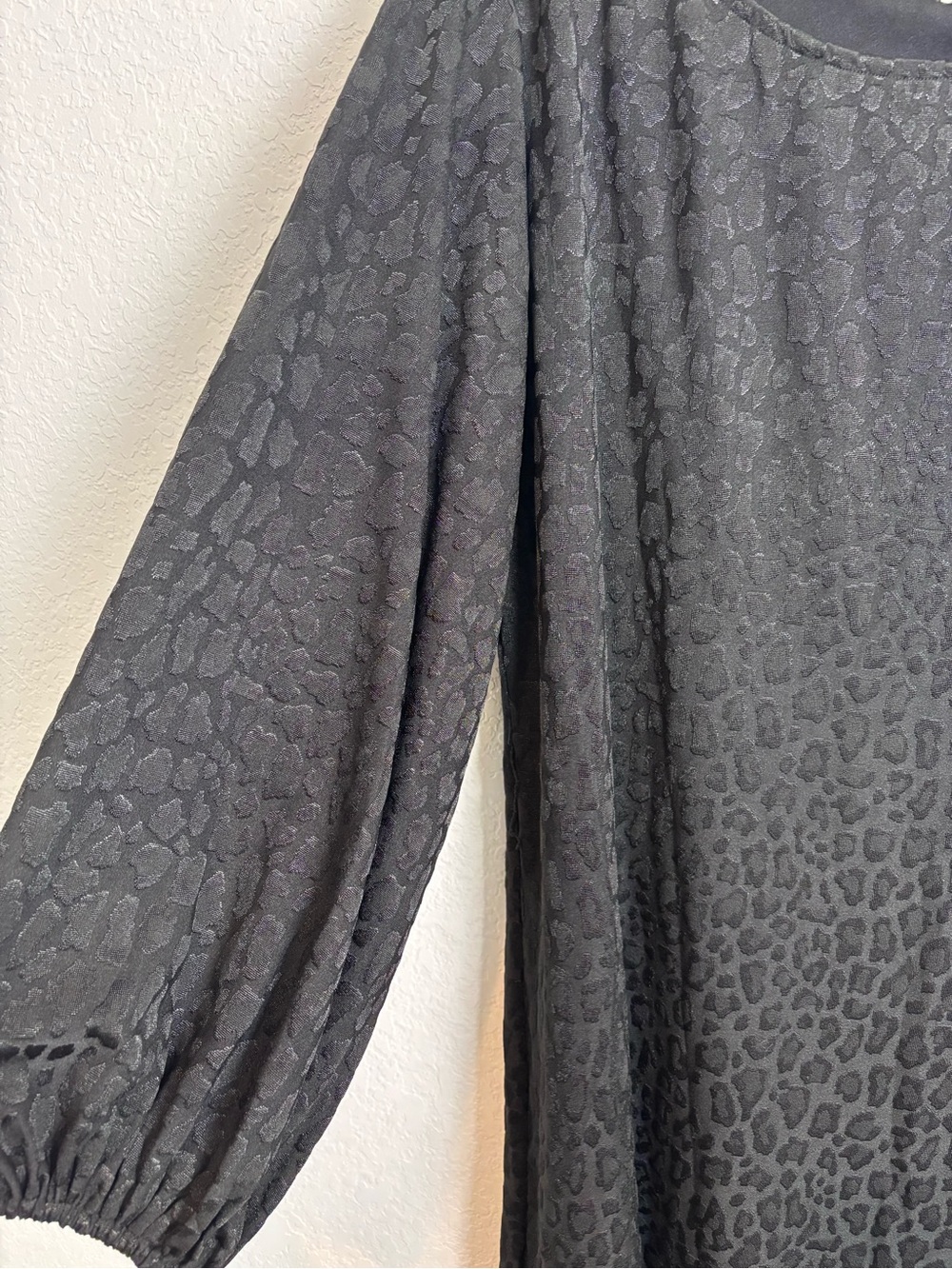 Show Me Your MuMu Black Leopard Mini Dress Women’s XL Modern Neutral Glam - Picture 3 of 11